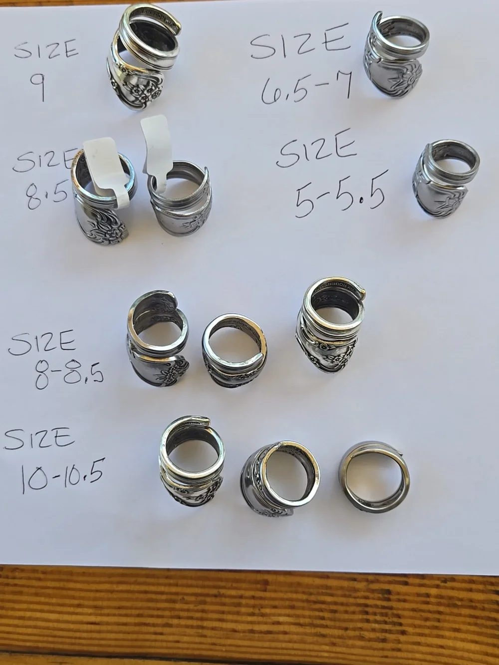 An Assortment Of Stainlesss Steel Spoon Rings